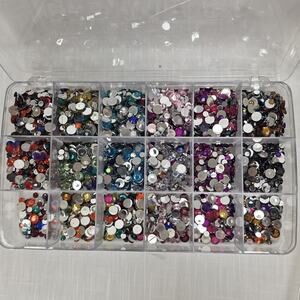 Mixed Acrylic Flatback Rhinestones Craft Embellishment Lot Multicolor Assorted S